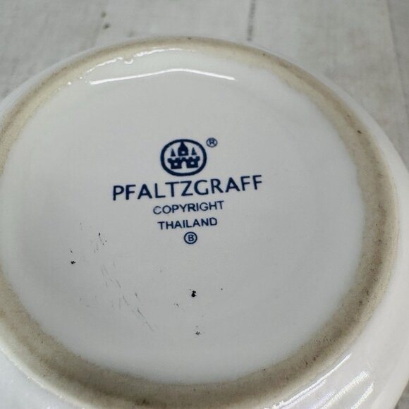 Pfaltzgraff ORLEANS Blue Green Vine Yellow Stoneware 12oz Handle Creamer Pitcher - Picture 8 of 14